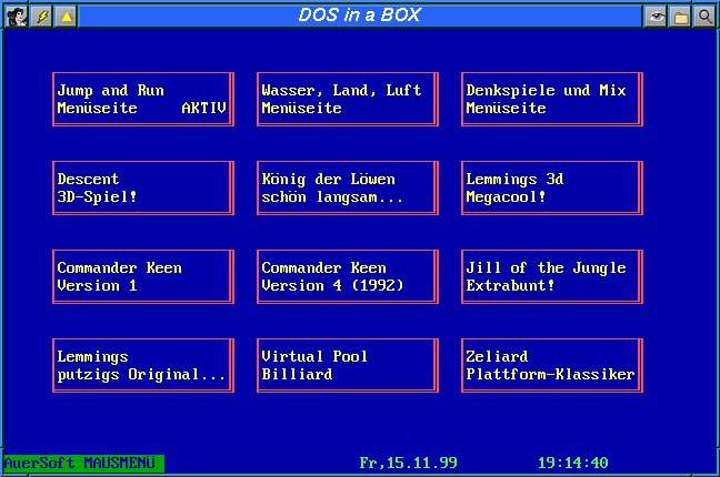 DOS Mausmenu in DOSEMU